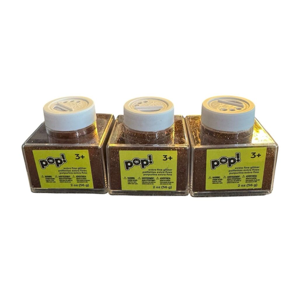 2oz Extra Fine Glitter by POP! 3 Bottles Of Brownish Gold Glitter